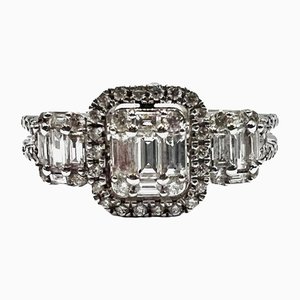14ct White Gold Diamond Dress Ring