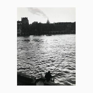 Michel Ginies, Solitary Fisherman, Quays of the Seine Paris, 1994, Photography