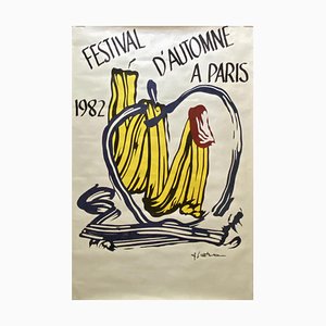 Poster litografico di Roy Lichtenstein, Festival d'Automne, 1982