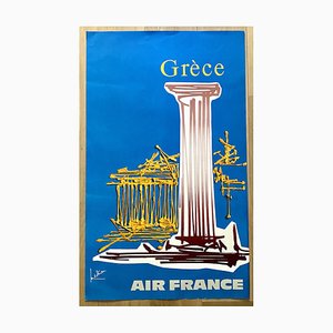 Affiche Publicitaire Georges Mathieu, Air France Grèce, 1967