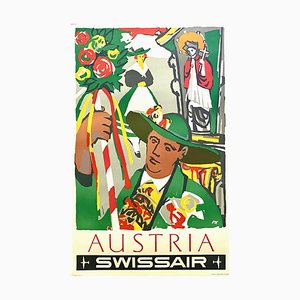 Affiche Publicitaire Swissair, 1950s