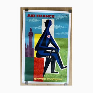 Guy Georget (1911-1992), Air France Großbritannien Anzeige, 1963, Plakat