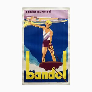 Poster litografico di André Bremond, Casino de Bandol, 1930