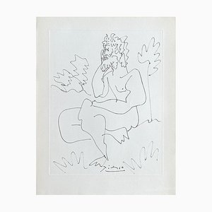 Pablo Picasso, Thoughtful Man, 1954, Etching