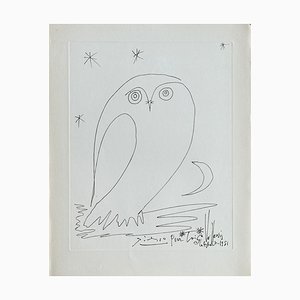 Pablo Picasso, Owl Under the Stars, 1954, Etching