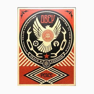 Shepard Fairey, Peace and Freedom Dove, 2014, Serigrafía sobre panel de madera, enmarcado