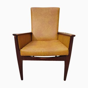 Butaca de orejas modelo 988 Mid-Century en mostaza de Parker Knoll