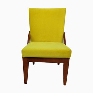 Lounge Chair with Vibrant Yellow Upholstery, 1950s