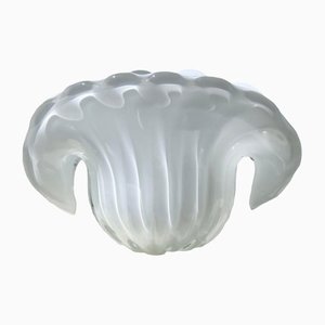 Extra Large White Murano Glass Shell Bowl