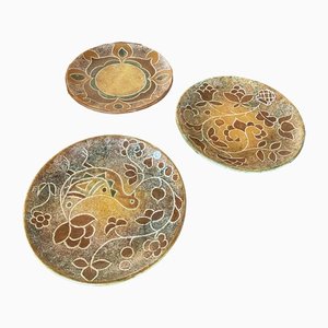 Ceramic Plates by Bernard Buffat, Set of 3