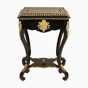 Napoleon III Ebonized Side Table with Gilt Bronze Applications, France, 1870s