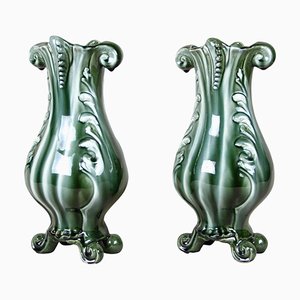 Art Nouveau Glazed Ceramic Vases, France, 1900s, Set of 2