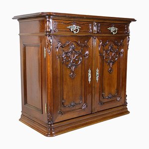 Baroque Revival Cabinet with Nut Wood Carvings, Austria, 1880s