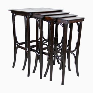 Art Nouveau Austrian Nesting Tables in Bentwood by Thonet, 1905, Set of 4