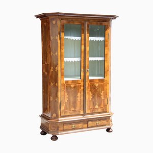 Antique Austrian Bookcase in Nutwood with Marquetry, 1890