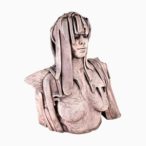 Buste Sculpture en Terracotta par B. Vandenberghe, 20ème Siècle