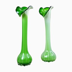 Vases Jack in the Pulpit Mid-Century en Verre, 1950s, Set de 2