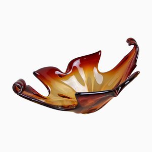 Bol Mid-Century en Verre de Murano Orange Rouge, Italie, 1960s