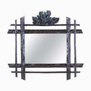 Miroir Sculpté à la Main Forêt Noire avec Feuilles de Chêne, Autriche, 1880s