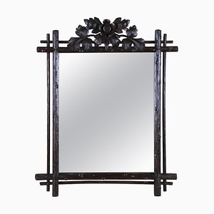 Hand-Carved Black Forest Wall Mirror, Austria, 1890s