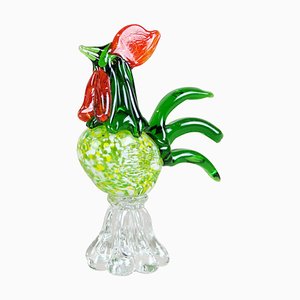 Mid-Century Murano Glass Rooster, Italy, 1950s