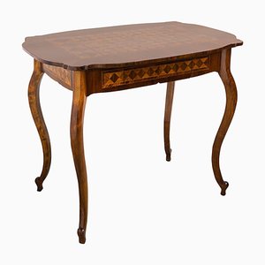 Baroque Revival Marquetry Table with Drawer, Austria, 1850s
