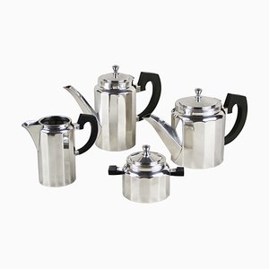 Art Deco Silver Plated Coffee Set, Italy, 1920s, Set of 4