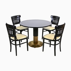 Bentwood Dining Table and Chairs by Otto Wagner for Thonet, Austria, 1910s, Set of 5