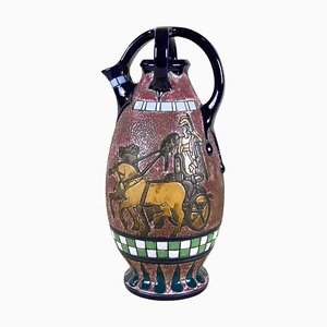 Art Deco Majolica Vase mit Emaillefarbe von Amphora, 1920er