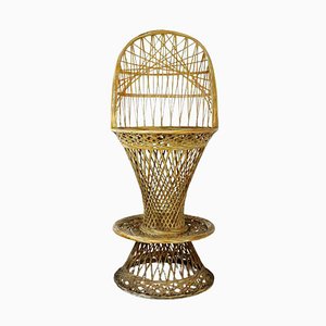 Peacock Beistellstuhl aus Rattan und Bambus