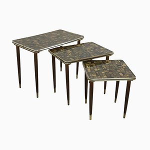 Black Rider Nesting Tables in Formica, Set of 3