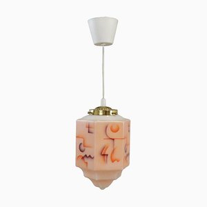 Art Deco Swedish Hanging Lamp in Glass