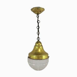 Vintage Hanging Lamp in Brass