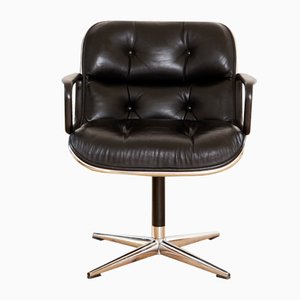 Vintage Leather Executive Chair by Charles Pollock for Knoll Inc. / Knoll International, 1970s