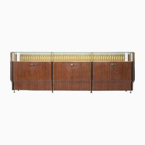 Vintage Sideboard in Wood & Brass from Dassi Mobili Moderni