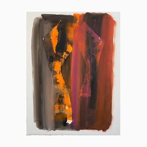 Composición abstracta serie nº 8, pastel y gouache sobre lienzo