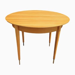 Round Beechwood Extendable Coffee Table, 1960s