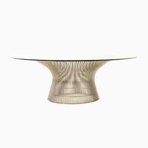 Glass and Nickel Coffee Table by Warren Platner for Knoll, USA, 1970s