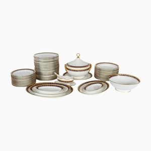Empire Style Porcelain Dinner Set for 12 by Richard Ginori, Set of 57