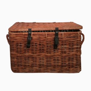 Large Vintage Cane and Wicker Storage Chest