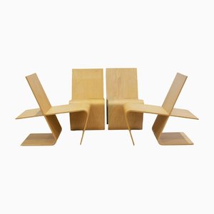 Minimalistische Stühle aus Schichtholz, 4er Set