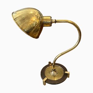 Large French Brass Desk Lamp, 1950s