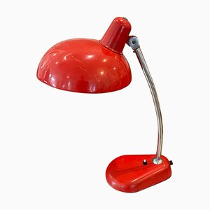 Französische Rote Schreibtischlampe, 1960er