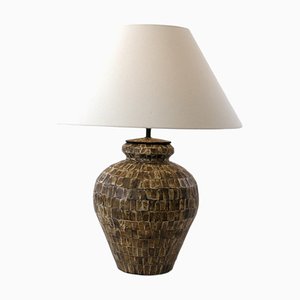 Table Lamp in Stoneware with Scales