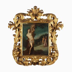 Martyrdom of San Sebastiano, Oil on Copper, Framed