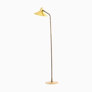 Brass and Metal Floor Lamp by Giuseppe Ostuni for O-Luce, Italy, 1950s