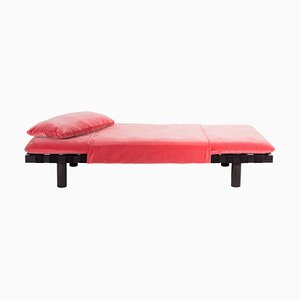 Dirty Pink Velvet Black Pallet Daybed by Pulpo