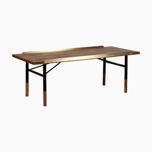 Wood and Brass Table Bench by Finn Juhl for Design M