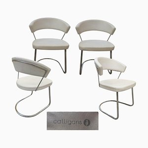 Leather New York Connubia Dining Chairs from Calligaris, Set of 4
