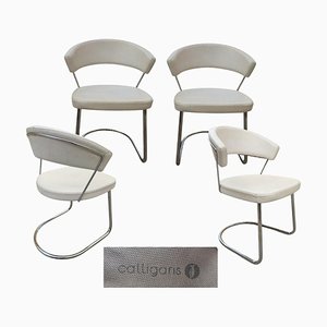 Sedie da pranzo Connubia New York in pelle di Calligaris, set di 4